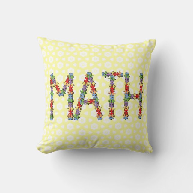 Math Jigsaw Throw Pillow (Front)
