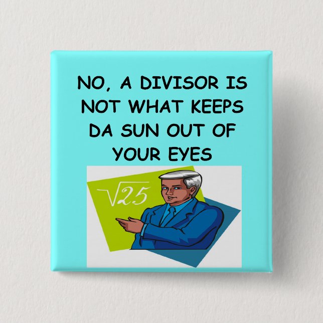 math joke 2 inch square button (Front)