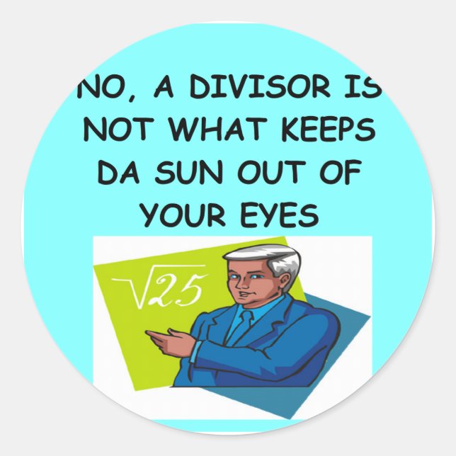 math joke classic round sticker (Front)