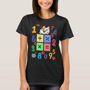 Math Kitty Cat I Love Math And Cats Mathematics M T-Shirt