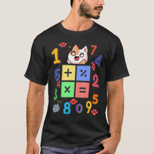 Math Kitty Cat I Love Math And Cats Mathematics  M T-Shirt