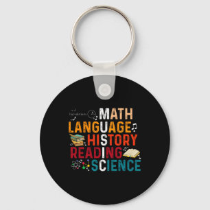 Math Language History Reading Science Music Teache Keychain
