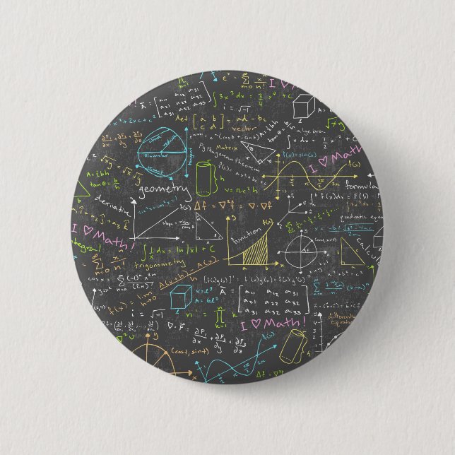 Math Lessons 2 Inch Round Button (Front)