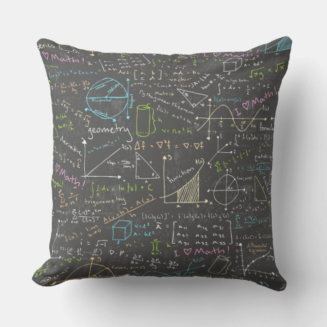 Math Lessons Throw Pillow (Front)
