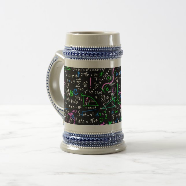 Math linear mathematics education circle beer stein (Front Left)