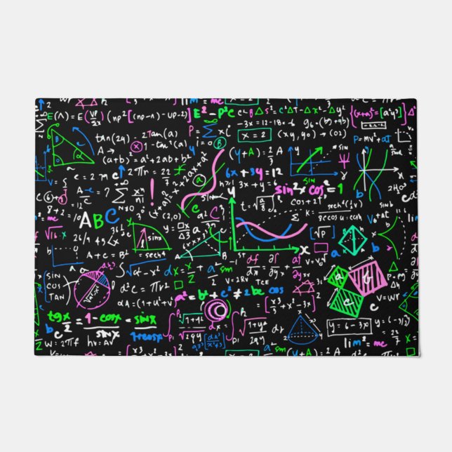 Math linear mathematics education circle doormat (Front)