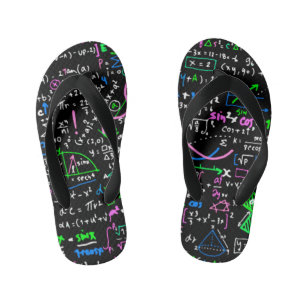 Math linear mathematics education circle kid's flip flops