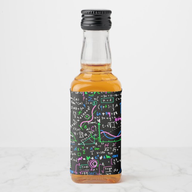 Math linear mathematics education circle liquor bottle label (Front)