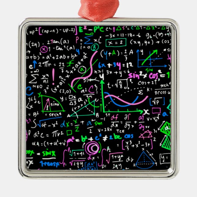 Math linear mathematics education circle metal ornament (Front)