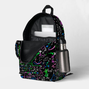 Math linear mathematics education circle printed backpack