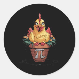 Math Lover Geek 3.14 Funny Chicken Pot Pi Day  Classic Round Sticker
