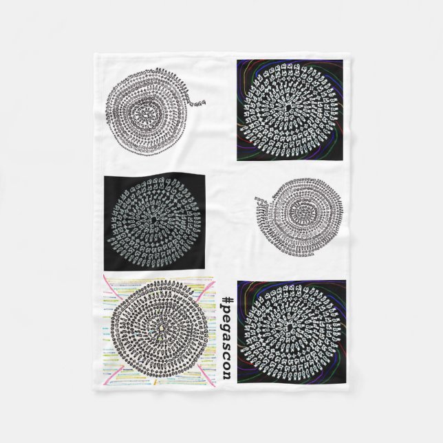 Math Mandala Blanket of White and Black (Front)