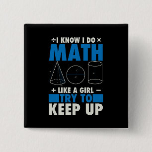 Math Math Teacher Pun Gift 2 Inch Square Button