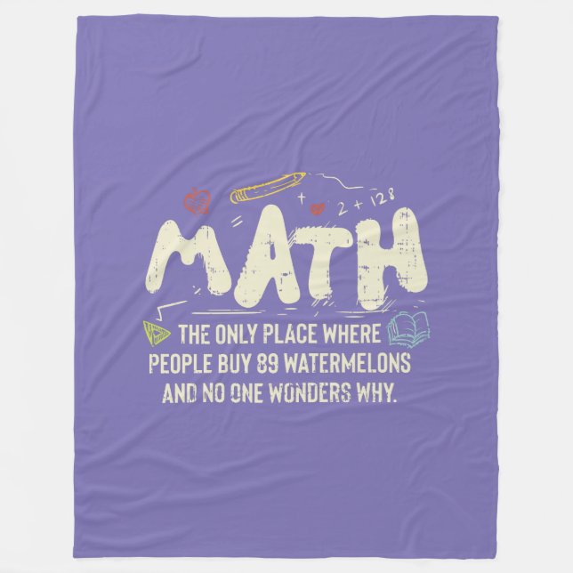 Math  Mathematics Math Teacher Gift Fleece Blanket (Front)