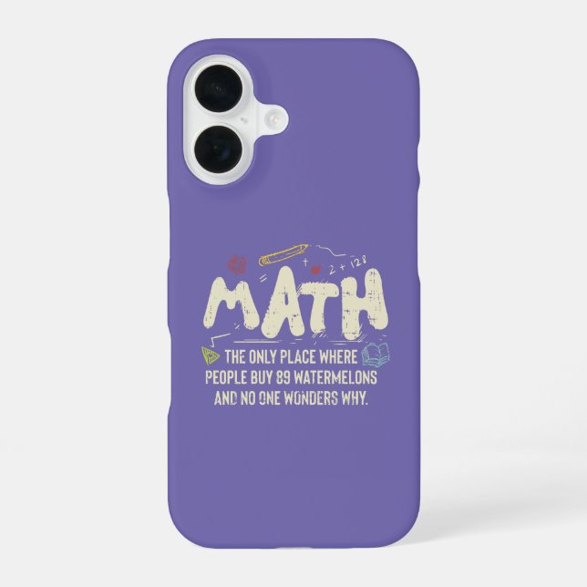 Math  Mathematics Math Teacher Gift iPhone 16 Case (Back)