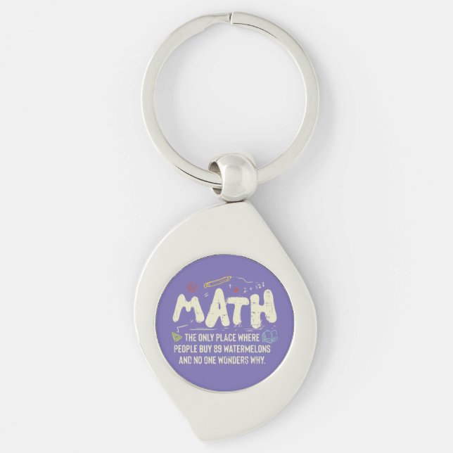 Math  Mathematics Math Teacher Gift Keychain (Front)