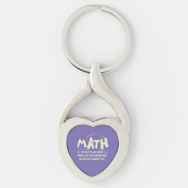 Math  Mathematics Math Teacher Gift Keychain (Front)