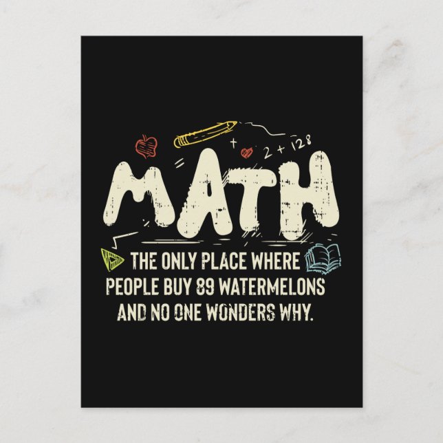 Math  Mathematics Math Teacher Gift Postcard (Front)