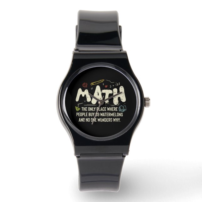 Math  Mathematics Math Teacher Gift Watch (Front)