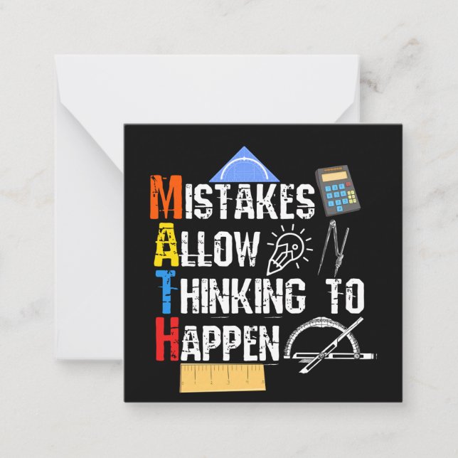 Math. Mistakes Allow Thinking To Happen Card (Front)