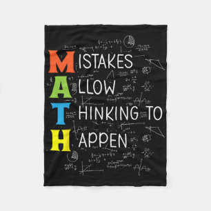Math Mistakes Allow Thinking To Happen Fleece Blanket