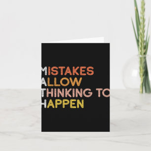 Math Mistakes Allow Thinking To Happen Mathematics Card