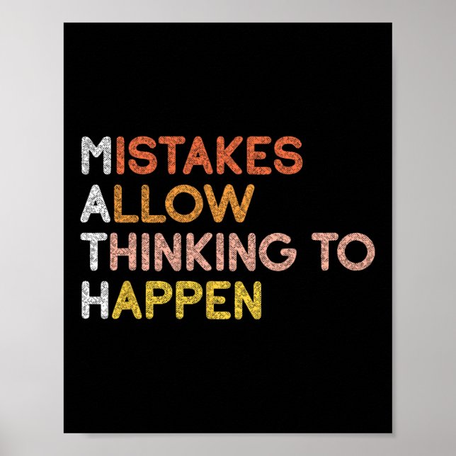 Math Mistakes Allow Thinking To Happen Mathematics Poster (Front)