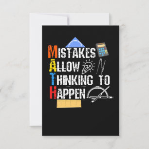 Math. Mistakes Allow Thinking To Happen Thank You Card