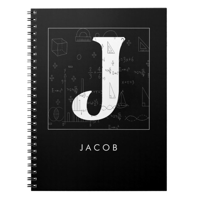 Math Monogram - Letter J Notebook (Front)