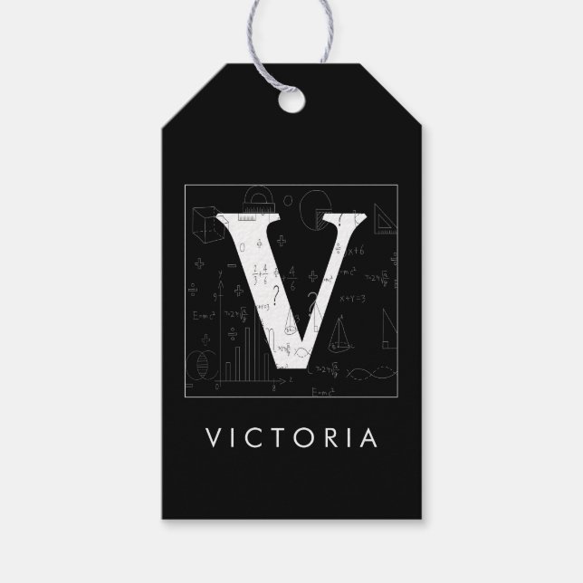 Math Monogram - Letter V Gift Tags (Front)