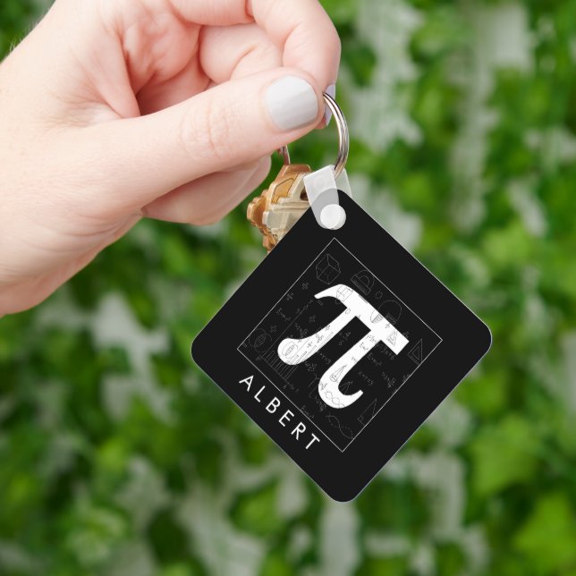 Math Monogram - Pi Symbol Keychain (Hand)