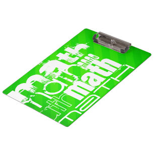 Math; Neon Green Stripes Clipboard