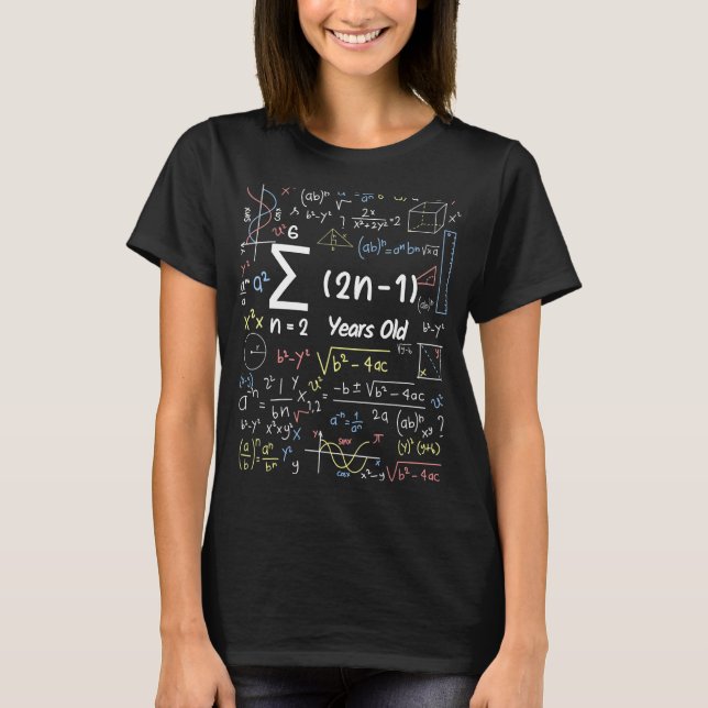 Math Nerd 35 Years Old Birthday T-Shirt (Front)