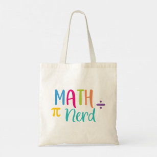 Math Nerd Colourful Modern Typography Educational Tote Bag