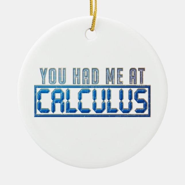 Math Nerd Gag You Had Me At Calculus Ceramic Ornament (Front)