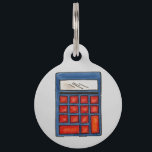 Math Nerd Mathematics Calculator Dog Pet Tag<br><div class="desc">Pet tag features an original marker illustration of a blue calculator. Simply personalize with your pet's name and your contact information for a one-of-a-kind cat or dog tag.</div>
