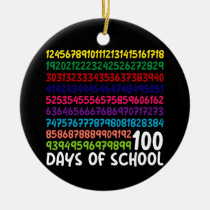 Math Numbers 100th Day of School Teacher Kids Ceramic Ornament