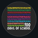 Math Numbers 100th Day of School Teacher Kids  Classic Round Sticker<br><div class="desc">100th Day of School Teacher Kids 100 Days Math Numbers T-Shirt</div>