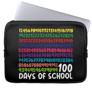 Math Numbers 100th Day of School Teacher Kids Laptop Sleeve
