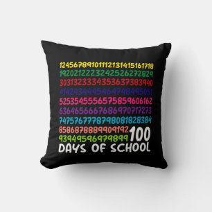 Math Numbers 100th Day of School Teacher Kids  Throw Pillow