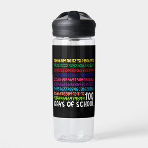 Math Numbers 100th Day of School Teacher Kids Water Bottle