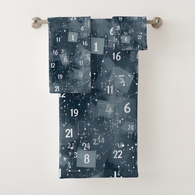 Math Numbers Abstract Bath Towel Set (Insitu)