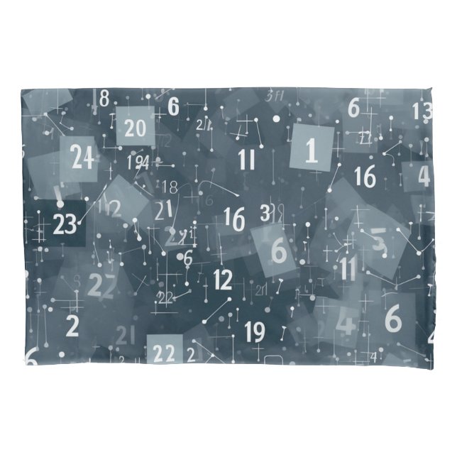 Math Numbers Abstract Pillowcase (Front-Left)