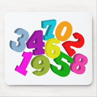math numbers in colour mouse pad