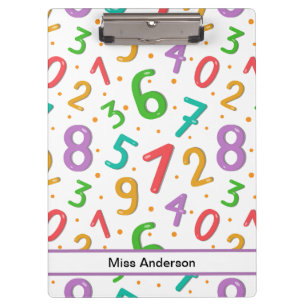 Math Numbers Pattern Customizable Teacher's Clipboard