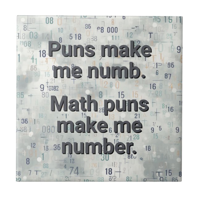 Math Numbers Pun Personalize Tile (Front)