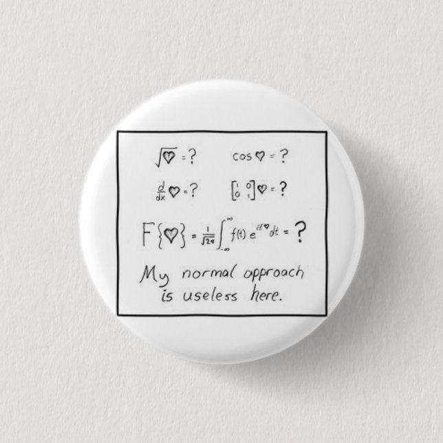 math of love 1 inch round button (Front)
