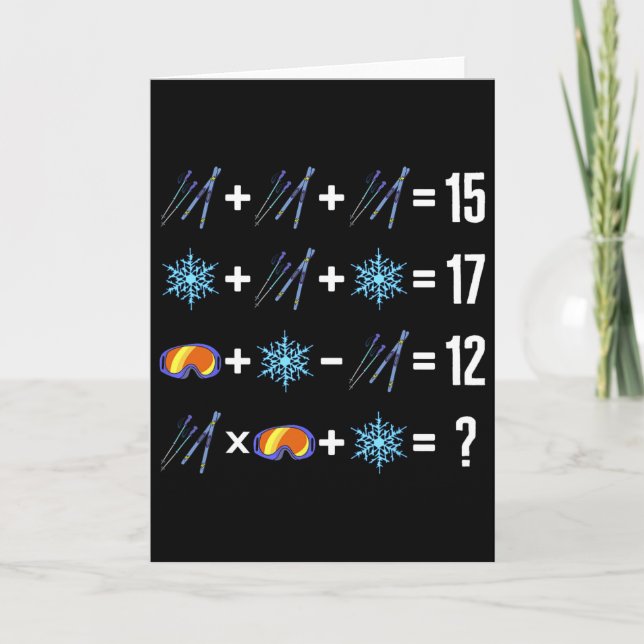 Math Order Of Operation Skiing Snow Flakes Goggles Card (Front)