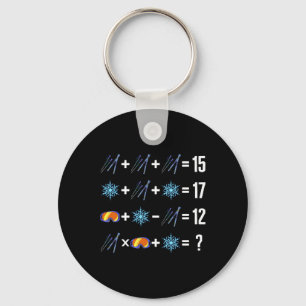Math Order Of Operation Skiing Snow Flakes Goggles Keychain