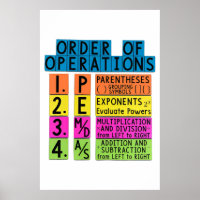 Math Ordre des opérations drôle Poster
